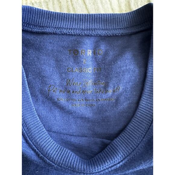Torrid Sodalite Royal Blue Short Sleeve Vintage Crewneck Tee T-shirt 2XL NWT - Picture 4 of 6